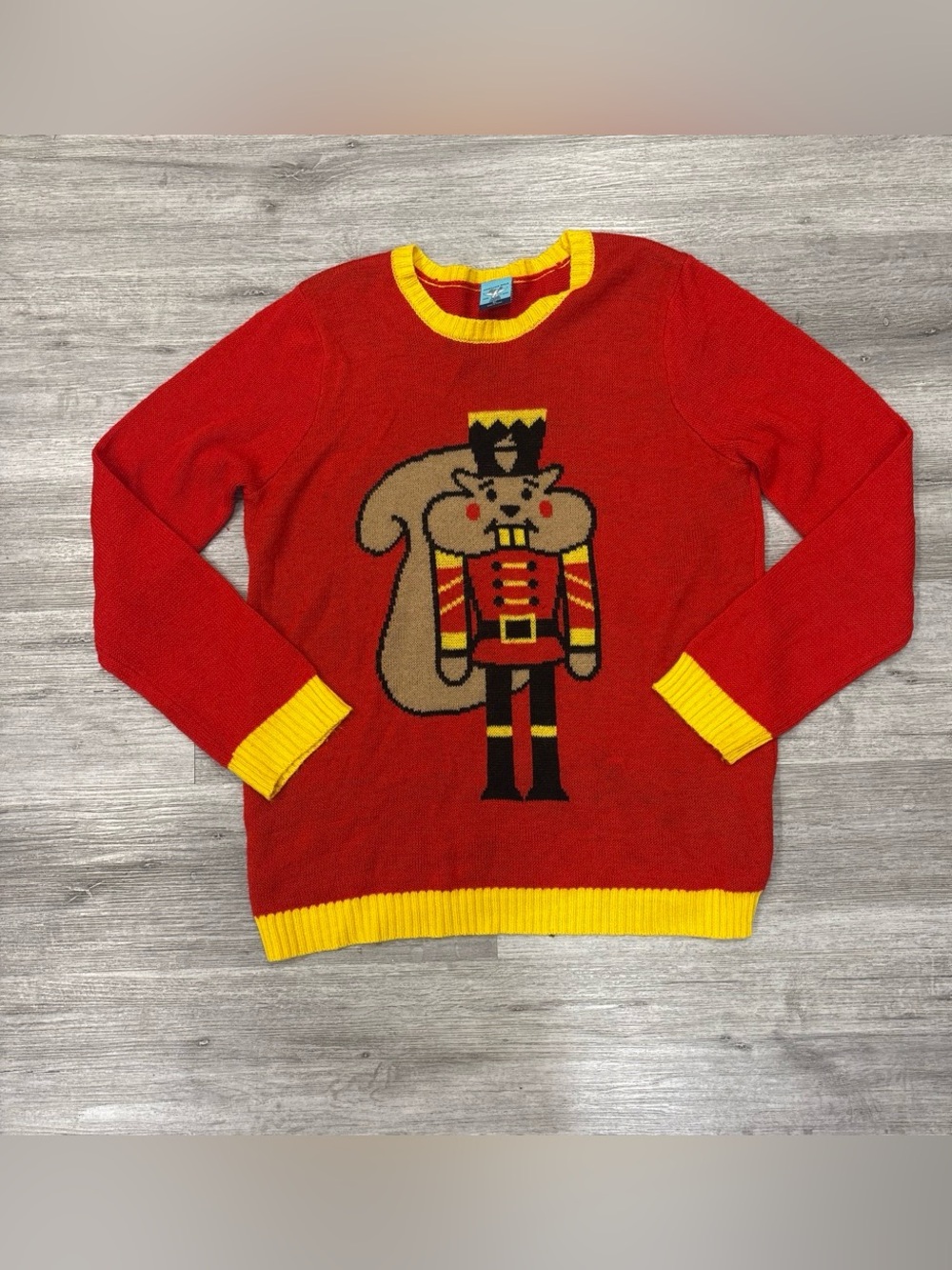Red Holiday Nutcracker Sweater squirrel ugly Christmas unisex xl